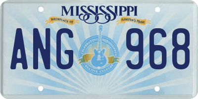 MS license plate ANG968