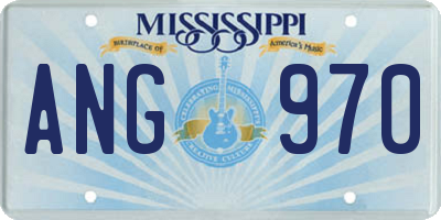 MS license plate ANG970