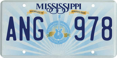 MS license plate ANG978