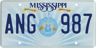 MS license plate ANG987
