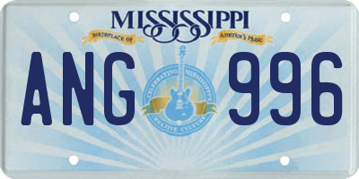 MS license plate ANG996