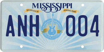 MS license plate ANH004