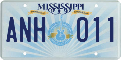 MS license plate ANH011