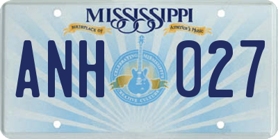 MS license plate ANH027