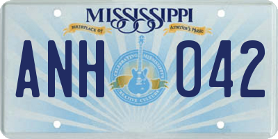 MS license plate ANH042
