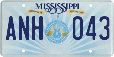 MS license plate ANH043