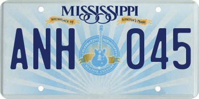 MS license plate ANH045