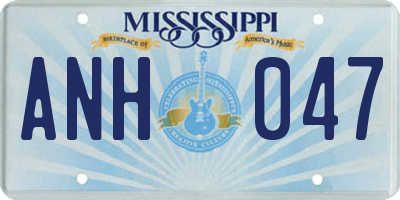 MS license plate ANH047