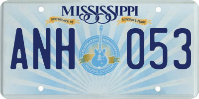 MS license plate ANH053