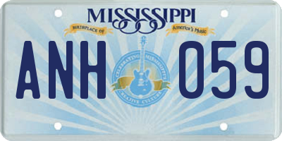 MS license plate ANH059