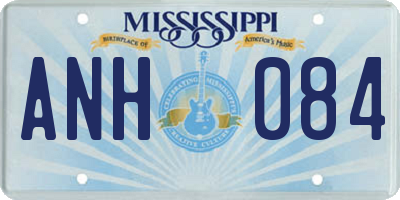 MS license plate ANH084