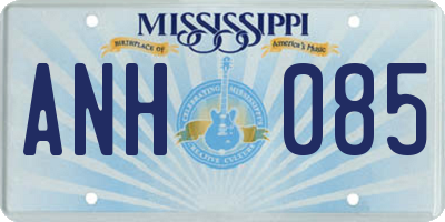 MS license plate ANH085