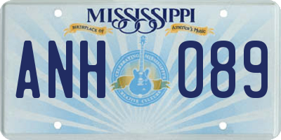 MS license plate ANH089