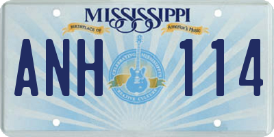 MS license plate ANH114