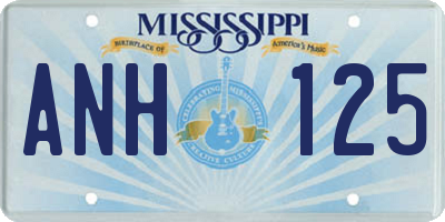 MS license plate ANH125