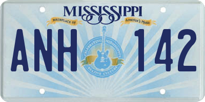 MS license plate ANH142