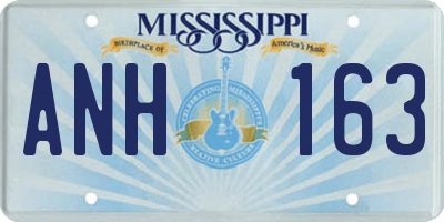 MS license plate ANH163