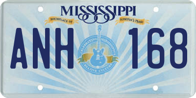 MS license plate ANH168