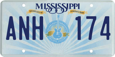 MS license plate ANH174