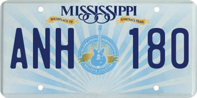 MS license plate ANH180