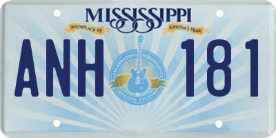 MS license plate ANH181