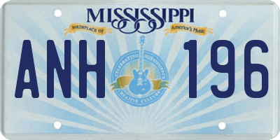 MS license plate ANH196
