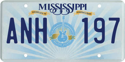 MS license plate ANH197