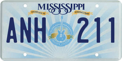MS license plate ANH211