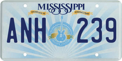 MS license plate ANH239