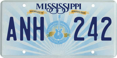 MS license plate ANH242