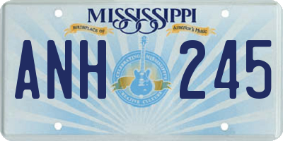 MS license plate ANH245