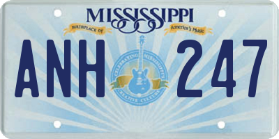 MS license plate ANH247