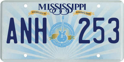 MS license plate ANH253