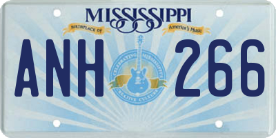MS license plate ANH266