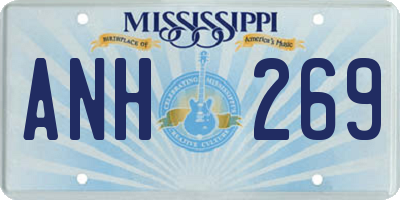 MS license plate ANH269
