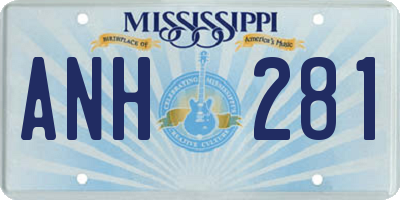 MS license plate ANH281