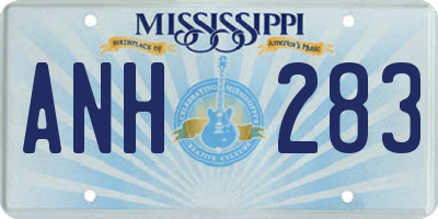 MS license plate ANH283