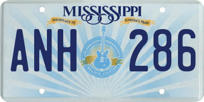 MS license plate ANH286
