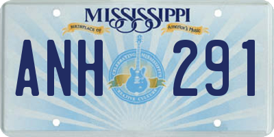 MS license plate ANH291