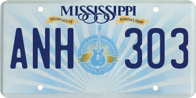 MS license plate ANH303
