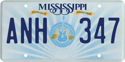 MS license plate ANH347