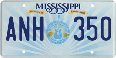 MS license plate ANH350