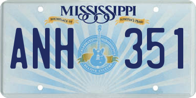 MS license plate ANH351