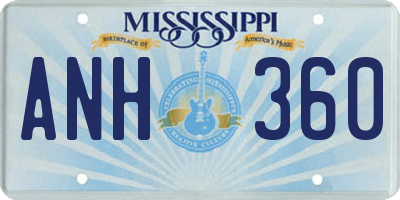 MS license plate ANH360