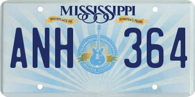 MS license plate ANH364