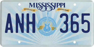 MS license plate ANH365