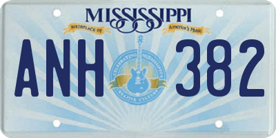 MS license plate ANH382