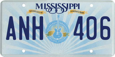 MS license plate ANH406