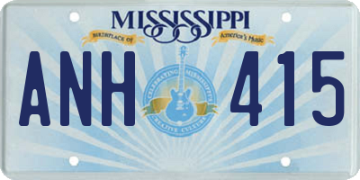 MS license plate ANH415