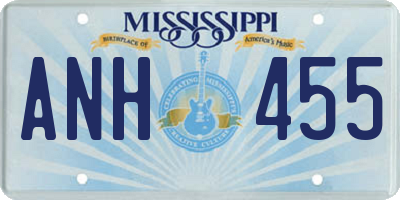 MS license plate ANH455